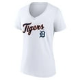 thumbnail image 2 of Women's White Detroit Tigers Team Lockup V-Neck T-Shirt, 2 of 3