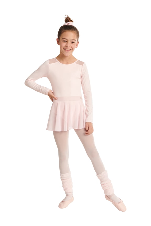Long Sleeve Gymnastics and Dance Leotard for Girls with Mesh Inserts, Sizes XS-XL