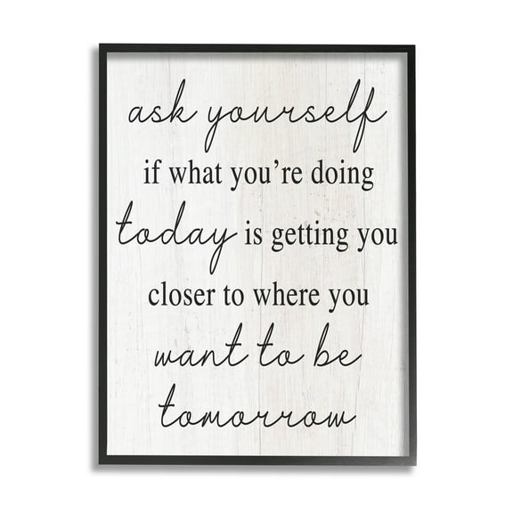 Stupell Industries Where You Want To Be Phrase Graphic Art Black Framed Art Print Wall Art, Design by Lil' Rue