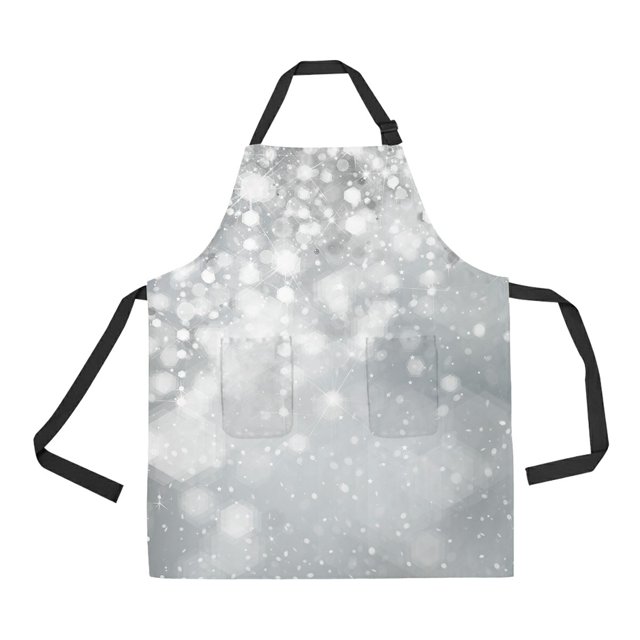 Delantal de Cocina ABPHQTO con bolsillos luces y Estrellas Gris 70x80 cm