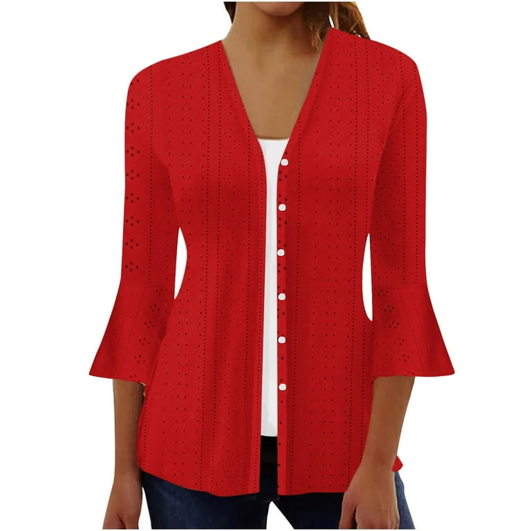 ホット セールの通販 Nrmvnmi Womens 3/4 Sleeve Cardigans Trendy Floral Printed Clothing