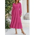 thumbnail image 5 of PRETTYGARDEN Women's Fall Maxi Dress Long Sleeve V Neck Tiered A Line Ruffle Elegant Flowy Spring Cocktail Party Dresses, 5 of 9
