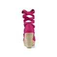 thumbnail image 4 of BLISSFUL STEP Chaussures pour Femmes Espadrilles à Lacets Sandales Compensées à Plateforme Rose Vif 7, 4 of 8