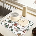 thumbnail image 2 of Yayeee Dish Drying Mat for Kitchen Counter 16" x 18" Microfiber Super Absorbent Coffee Decorative Pad, Brown Christmas House, 2 of 9