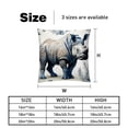 thumbnail image 5 of Rhinoceros Decorative Pillows Covers with Unique Patterns for Bed, Home Decor - Set of 2 Pillow Inserts - Available in 16x16, 18x18, 20x20 Inches for Various Occasions, 5 of 6