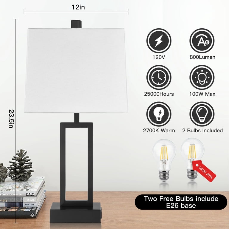 Cinkeda 3-Way Dimmable Touch Table Lamp Set of 2 photo 4