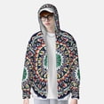 thumbnail image 2 of Daiia Colorful With Blue Oriental UPF 50+ Sun Protection Hoodie Jacket Lightweight Long Sleeve Sun Shirt for Women Men with Pocket Hiking Outdoor-, 2 of 7