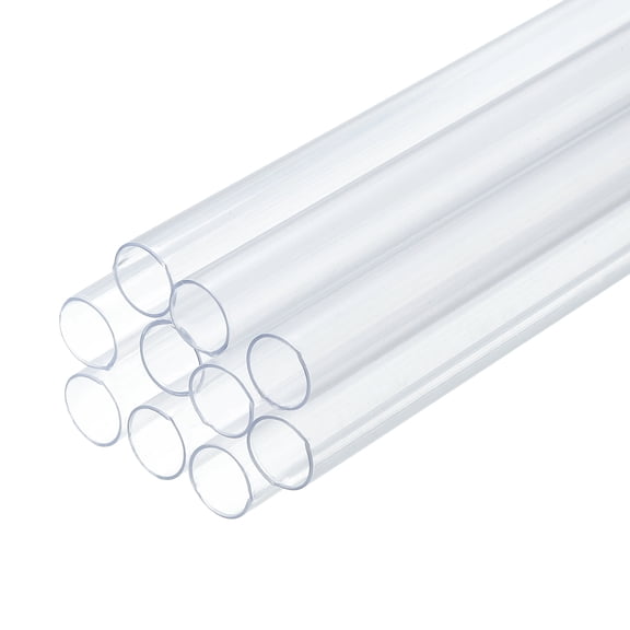 Uxcell 10 Pack Clear Plastic Rigid Tubing 8mm ID x 9mm OD, Round Polycarbonate Tubes for Aquarium Water Pipe