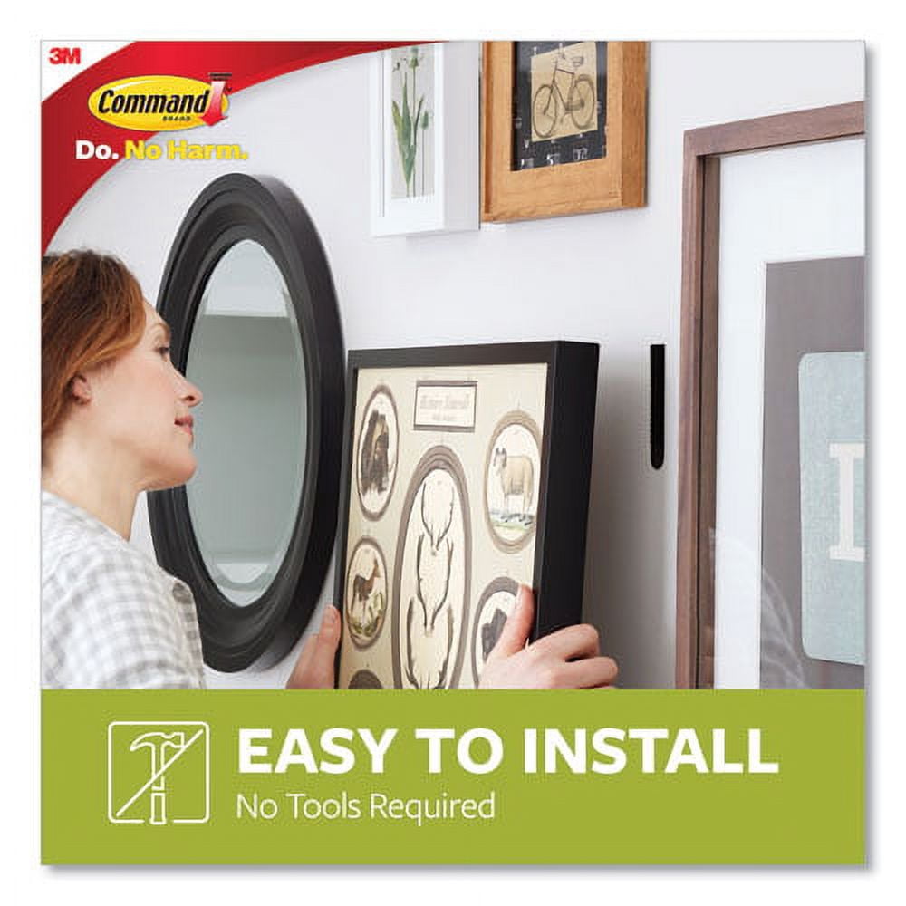 Picture Hanging Strips, Removable, Holds Up To 4 Lbs Per Pair, 0.75 X 3.65, Black, 4 Pairs/pack | Bundle of 5 Packs