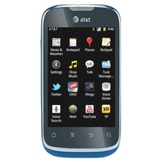 AT&T Huawei Fusion U8652 512 MB Smartphone, 3.5" LCD480 x 320, Android 2.3.3 Gingerbread, 3G, Blue