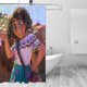 thumbnail image 3 of Cortina de ducha Encanto, opaca, para baño, impermeable, resistente al moho, bloquea la privacidad, probador, patrón de impresión fina con arte de patchwork, 72 x 72 pulgadas, talla única., 3 of 8