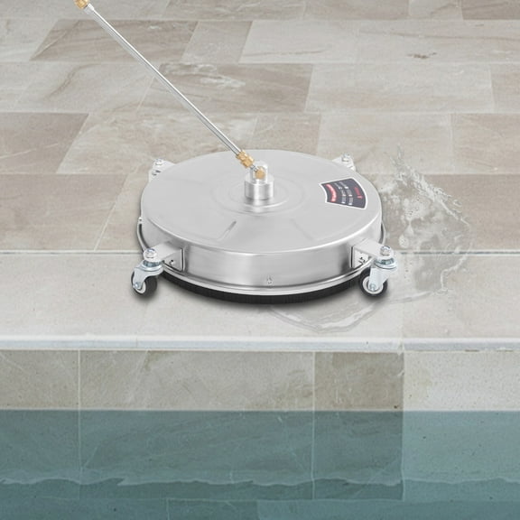 Surface Cleaner for Pressure Washer, 18 inch Stainless Steel, 5000 PSI, 4 GPM, 4 Swivel Wheels, 33.9in Extension Pole