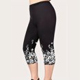 thumbnail image 2 of Gibobby Pantalones mujer Pantalones capri de yoga para deportes altos con estampado floral para levantamiento de glúteos para mujer(Blanco， XXXXL), 2 of 5