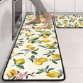 thumbnail image 2 of Kitchen Rugs Sets Of 2,Yellow Lemon Fruit Flowers Yellow Pattern Anti Fatigue Kitchen Mat Rugs Non Slip Washable,Decorative Kitchen Floor Mats for Kitchen,Sink,Laundry,17"x47"+17"x47", 2 of 5