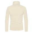 thumbnail image 6 of 2DXuixsh Pack Of Turtle Neck Top for Men Mens Fashion Cotton T Shirt Sports Ffitness Outdoor Solid T Shirt Tight Long Sleeve Shirt Space Apparel Cotton Beige Xl, 6 of 6