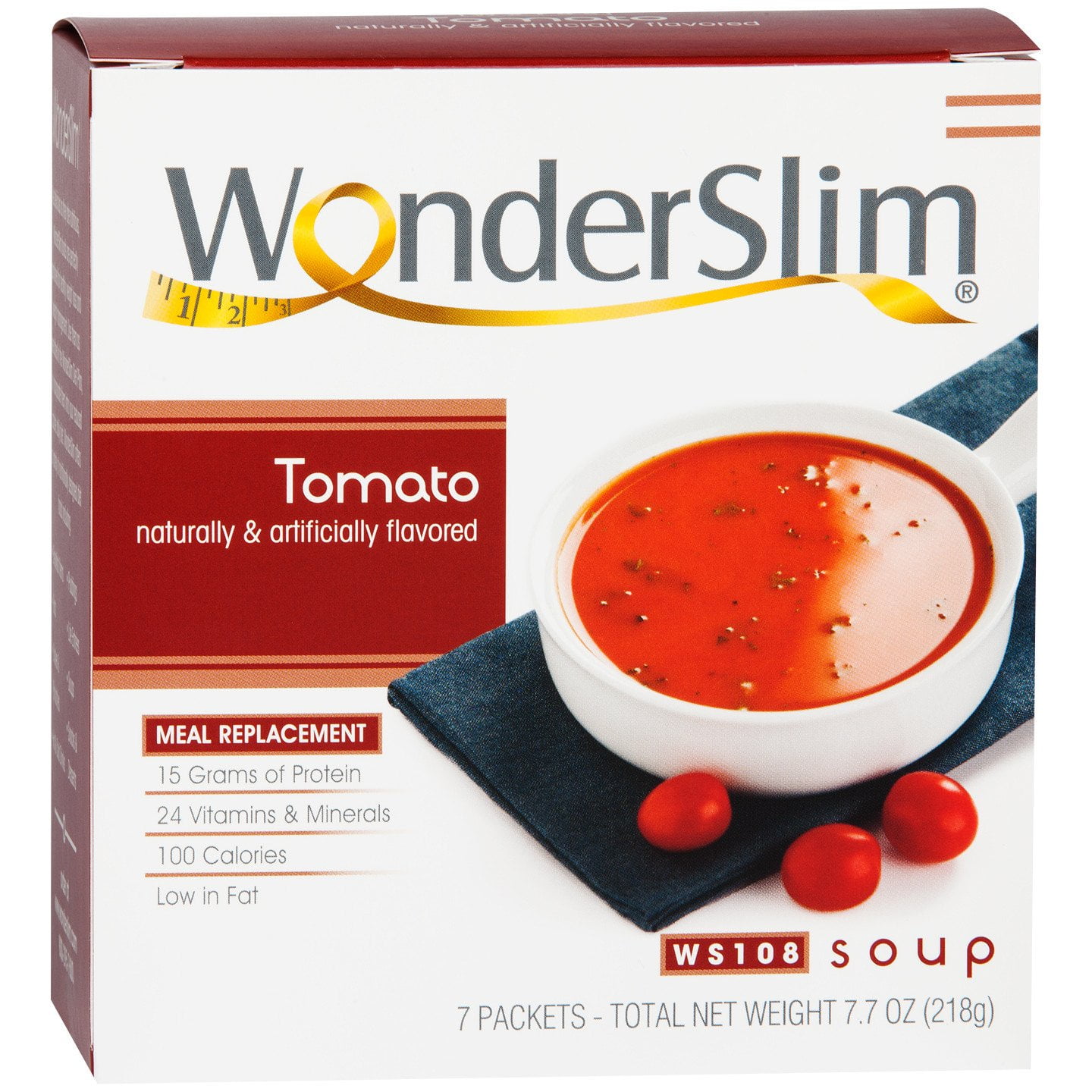WonderSlim LowCarb Diet High Protein Soup Mix Tomato Soup (7 Servings) Low Carb, Low