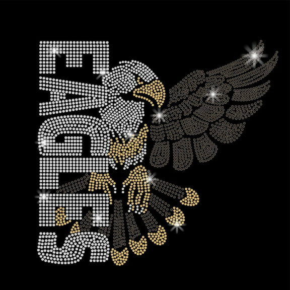 Eagle Iron on Rhinestones Transfer Eagle Bling Glass Rhinestone Decals Tiere DIY Hotfix Transfer Stickers Crystal for T-Shirt Clothing Hoodies Art Craft Decor Gifts 29.7x21CM