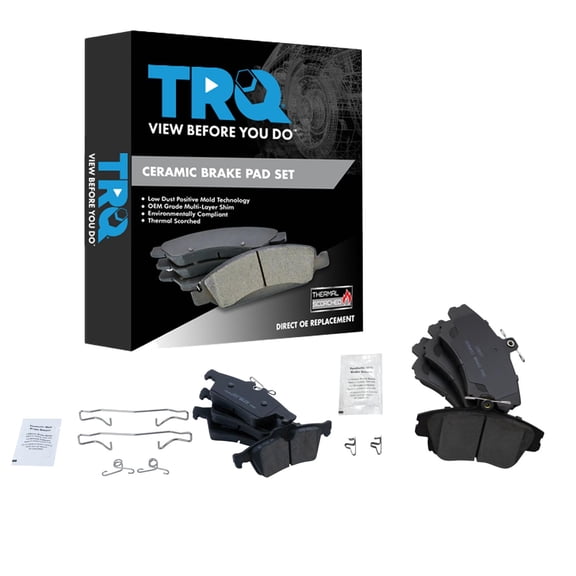 TRQ Front and Rear Brake Pads Ceramic Fits 2004 Volvo S40