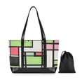 thumbnail image 7 of FORMRS Canvas Laptop Tote Bag for Women with 15.6" Computer Compartments Shoulder Handbag, Green Abstract Geometric, 7 of 7