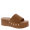 Tan, variant on Women’s Platform Wedge Slide Sandals Cushioned Open Toe Slip On with Studded Strap