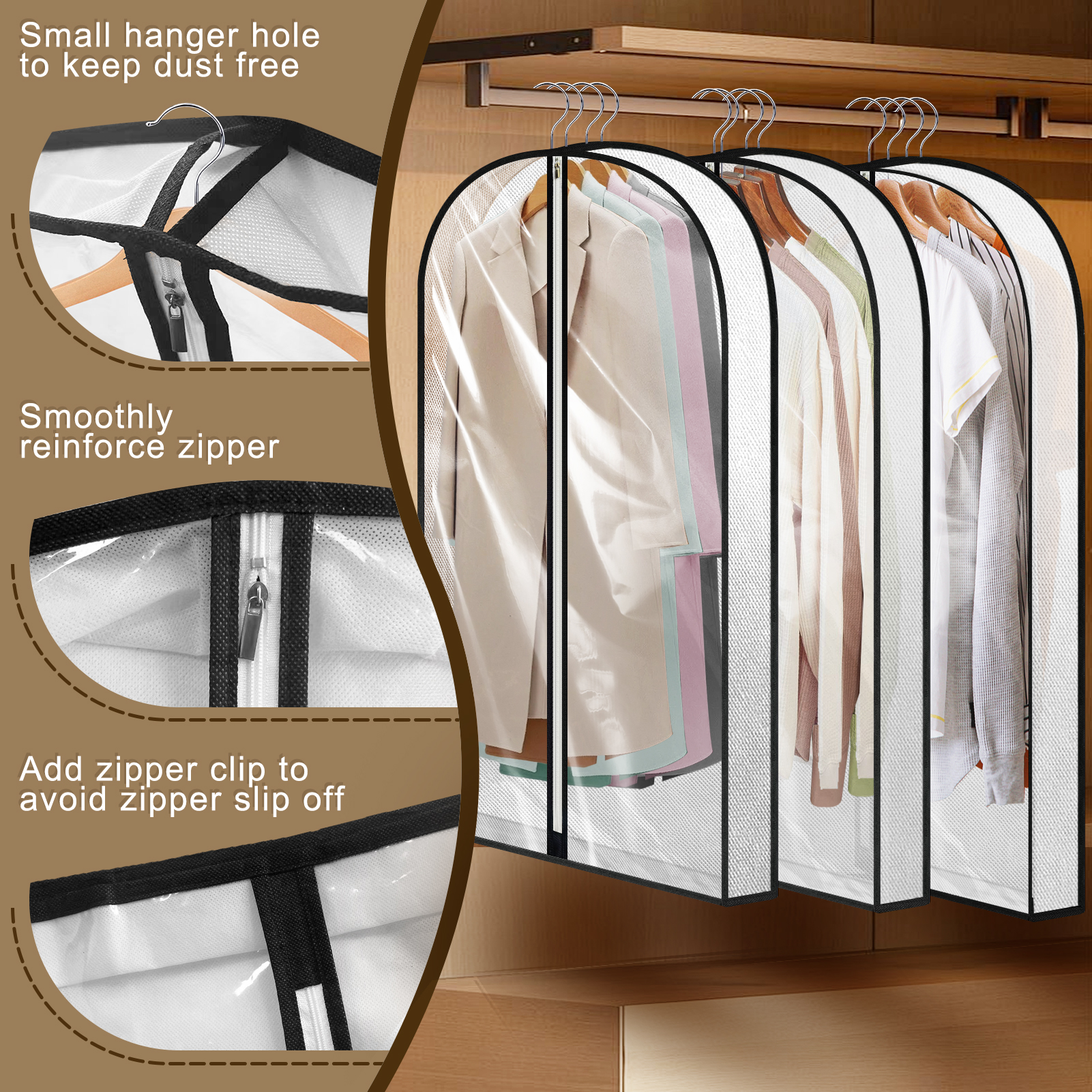 Aovky 40-Inch Garment Bag, 4-Pack photo 4