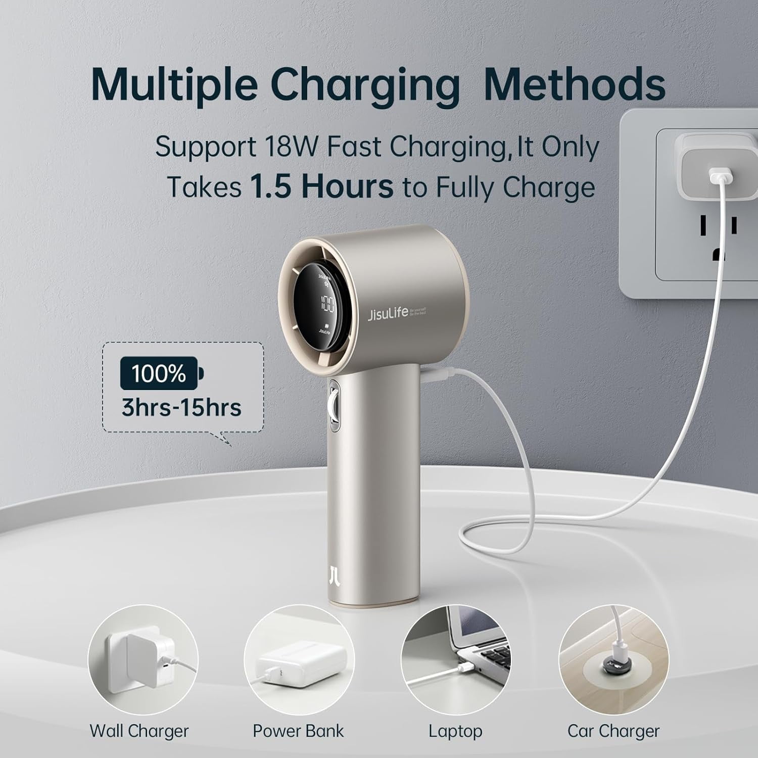 Jisulife Handheld Fan Pro1 S Light Brown