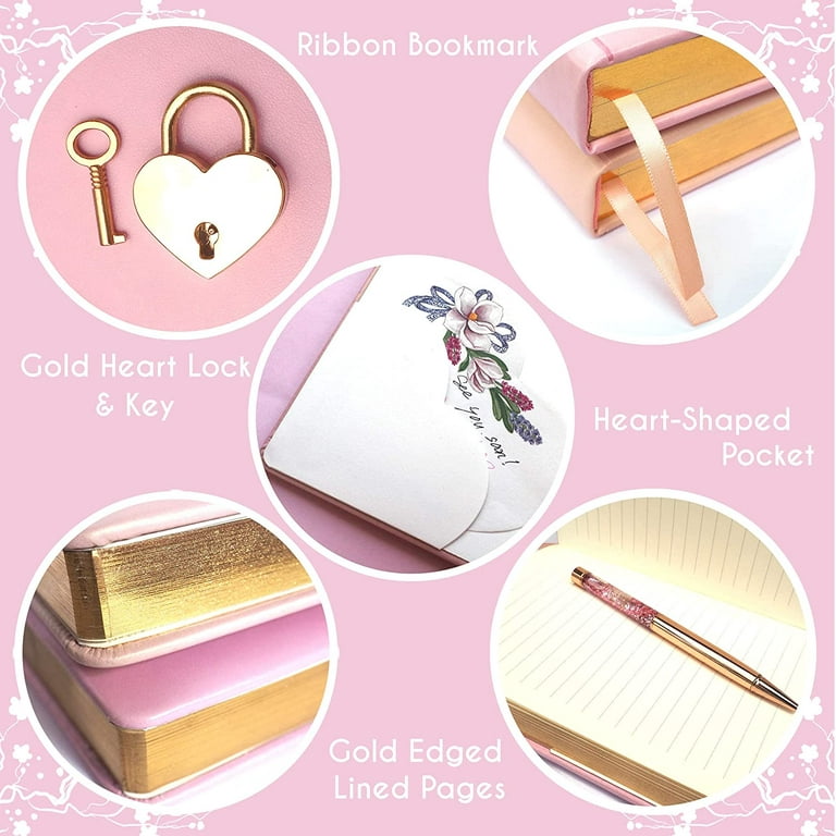 Girls Diary With Lock And Key For Girls Secret Kids Journals For Girls Pink  Heart Locking Journal Fa