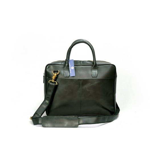 Black Leather Laptop Bag.