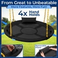 thumbnail image 7 of SereneLife 40" Saucer Swing - Outdoor Swing Set with Heavy-Duty Chains & Hanging Kit, Swinging Seat Spinner with Pillow & Carry Bag, Weatherproof, Water-Resistant, Supports Up to 700 lbs, Black, 7 of 7