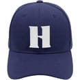 thumbnail image 2 of Daxton Structured Curve Visor Bill Baseball Hat 3D Capital Alphabet Letters, Navy Hat White Letter H, 2 of 3