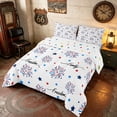 thumbnail image 2 of Manfei Patriotic Firework Star Full Size Comforter Sets, Faith Family Freedom Print Bedding Comforter Set, Red White Blue, Polka Dots Reversible 3 Pieces, 1 Comforter and 2 Pillowcases, 2 of 6