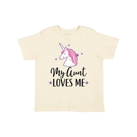 

Inktastic My Aunt Loves Me Unicorn Gift Toddler Toddler Girl T-Shirt