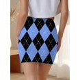 thumbnail image 3 of Womens Argyle Diamond Pattern Bodycon Mini Skirt Multicolor Casual, 3 of 3