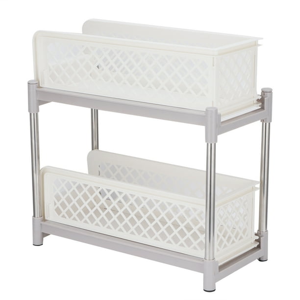 LYUMO Bathroom Shelf 2Tier Bathroom Sliding Basket Storage