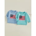 thumbnail image 3 of BemeyourBBs Toddler Baby Girl Boy 4th of July Outfit Spring Fall Winter Knit USA Flag Sweater Patriot Independent Day Clothes Newborn Infant Long Sleeve Crewneck Warm Sweaters Jumper Pullover Top, 3 of 9
