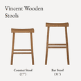 thumbnail image 6 of Maven Lane Vincent 26 Inch Tall Counter Height Backless Rectangular Saddle Barstool in Antiqued Natural Finish with Rustic Wood Top Seat, Set of 2, 6 of 11