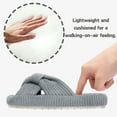 thumbnail image 5 of BERANMEY Comfy Slippers for Women Memory Foam House Bedroom Shoes Corduroy Bow Crossbands Slide Slipper Shoes Open Toe Slip On Sole Slippers SoftTrendy Gift Slippers, 5 of 6