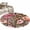 Brown, variant on Pink Flowers Round Area Rug 4Ft Washable Circle Rugs for Bedroom Dining Room, Leopard Spot Vintage Floral Country Plants Non-Slip Carpet Floor Mats Indoor Outdoor Carpet Runner Aesthetic Home Decor