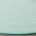 thumbnail image 3 of SAFAVIEH Montauk Terrence Geometric Diamond Cotton Area Rug, Ivory/Aqua, 6' x 6' Round, 3 of 6