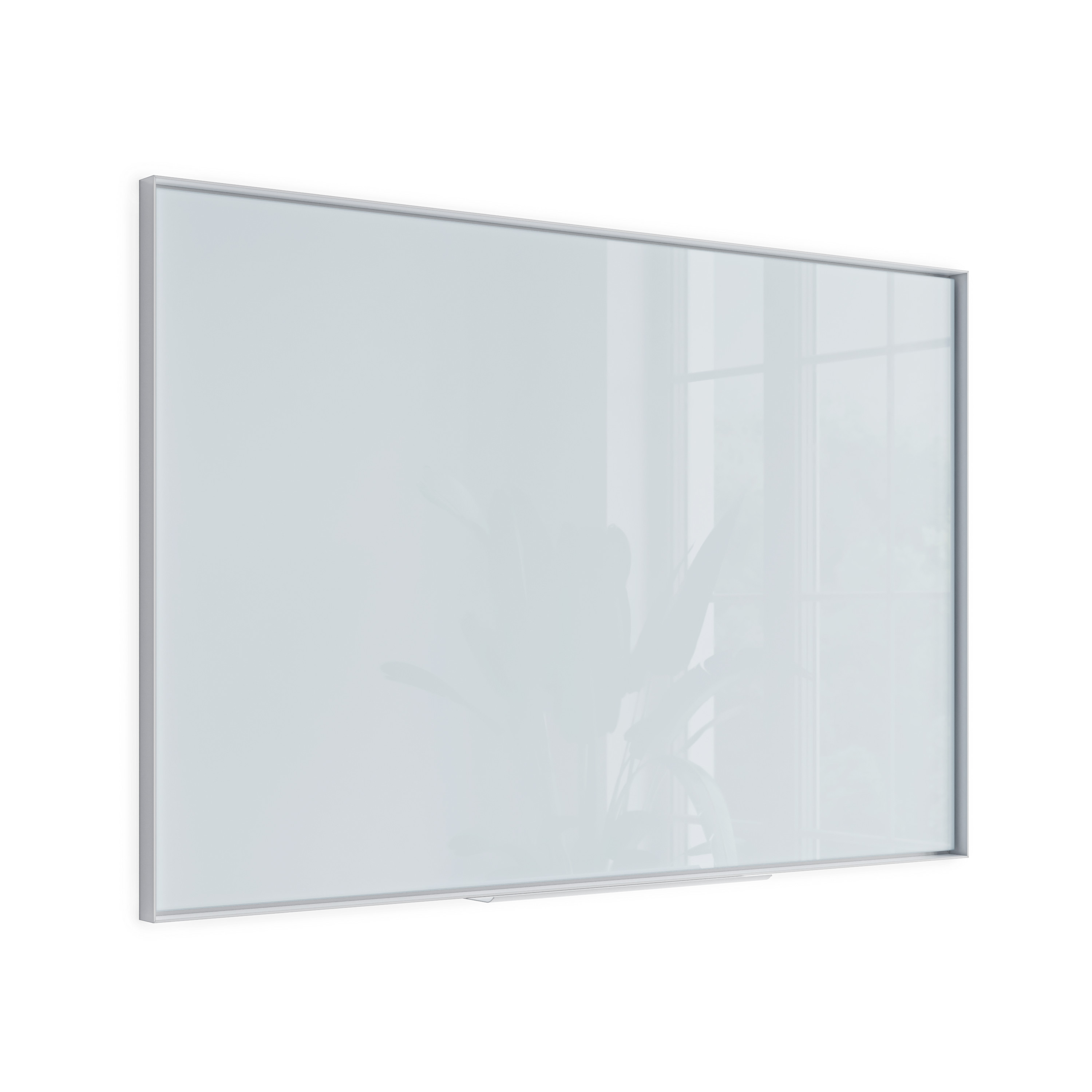 U Brands Glass Non-Magnetic Dry-Erase Board, 36 x 24 Inches, White Frosted Surface, White Aluminum Frame