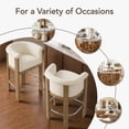 thumbnail image 4 of CHITA Modern Upholstered Bar Stools Set of 2, Counter Height Bar Stools with Curved Barrel Back & Rubberwood Frame, Cream Fabric, 4 of 18