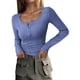 thumbnail image 1 of Camiseta PRETTYGARDEN Henley de manga larga ajustada para otoño 2025 - Talla L, 1 of 9