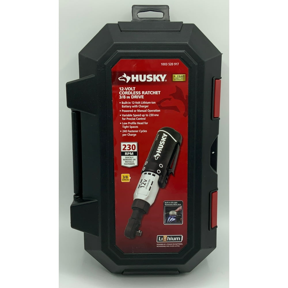 Husky 3/8 in. 12-Volt Battery Cordless Ratchet Driver Powered Torque