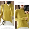 thumbnail image 5 of DHFJKG Women's Knit Sweaters Base Pullover Crew High Neck Long Sleeve Regular Fit Solid Color Stretch Layering Top With Ribbing Edge Winter Warm Versatile Jumper Tops, 5 of 6