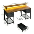 thumbnail image 5 of EnHomee Office Desk with Storage Computer Desk with 4 Fabric Drawers & Monitor Stand Gaming Desk with LED Light & Shelves,Rustic Brown, 5 of 10