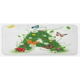 thumbnail image 1 of Letter a Kitchen Mat, First Letter of the Alphabet Natural Construction Green Leaves Butterflies, Plush Decorative Kitchen Mat with Non Slip Backing, 47" X 19", Green Multicolor, by Ambesonne, 1 of 1