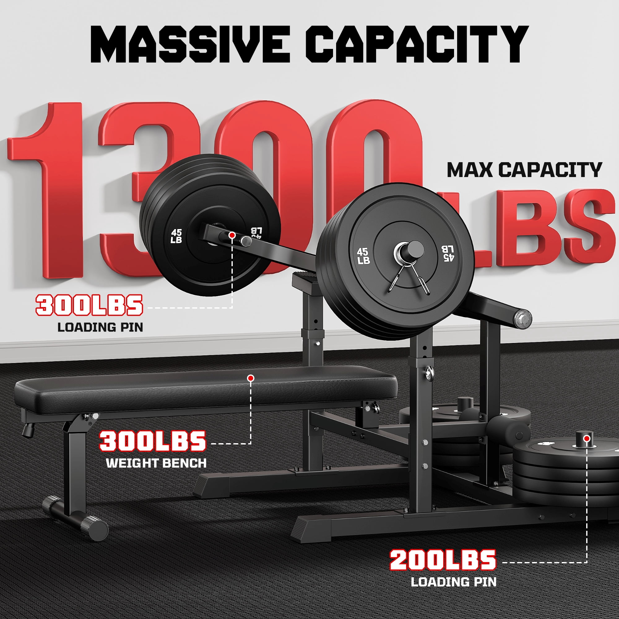 MITONOS Chest Press Machine,Weight Bench Press Machine with Independent Converging Arms,Adjustable Flat Incline Bench Press for Chest,AB Workout Home Gym Equipment(BLACK)