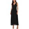 thumbnail image 2 of INSPIRAR CHIC Vestido de cóctel sin mangas con encaje y escote en V para mujeres, invitada de boda, color negro, 2 of 6