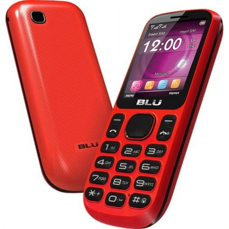 BLU Jenny T172 16 MB Feature Phone, 1.8" LCD160 x 128, 2G, Red