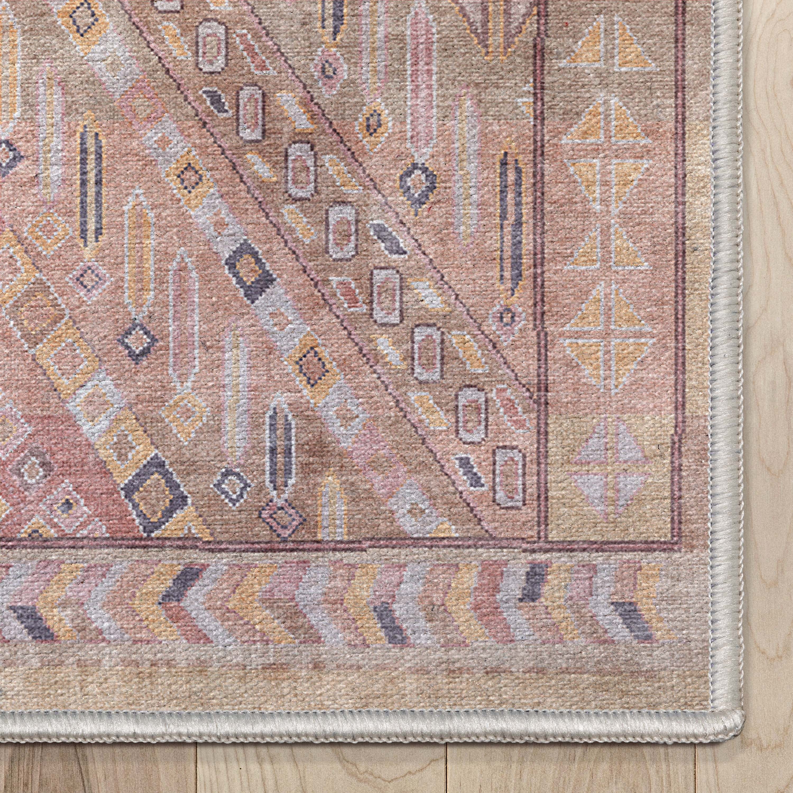Well Woven Asha Anya Vintage Tribal Red 5'3" x 7'3" Machine Washable Area Rug
